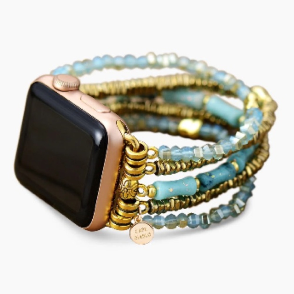 Jade Glimmer Apple Watch Strap - 7 inches and stretchable